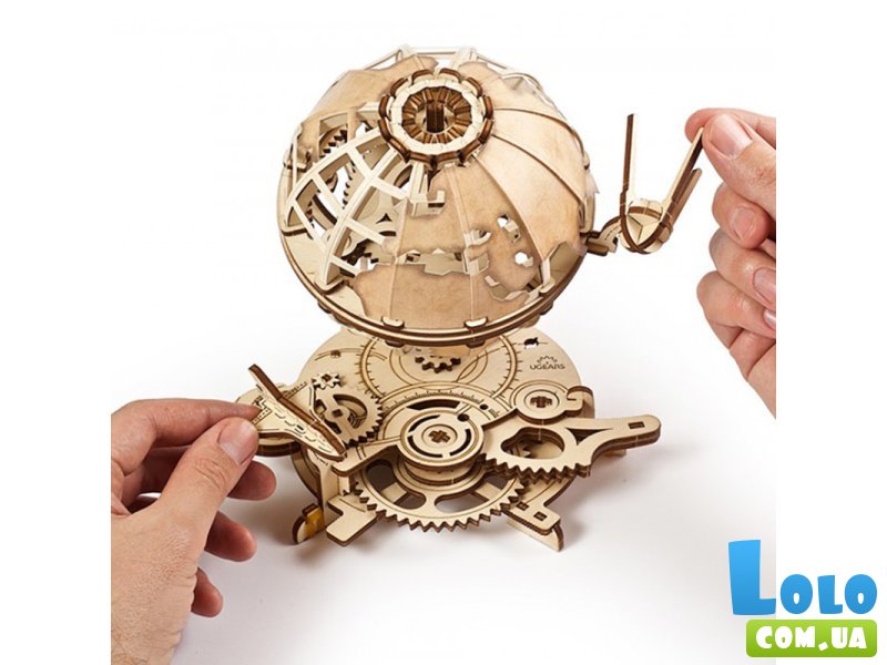 Деревянный механический конструктор Глобус, Ugears (70128), 184 дет.
