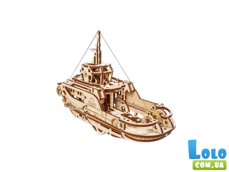 Деревянный механический конструктор Буксир, Ugears (70078), 169 дет.