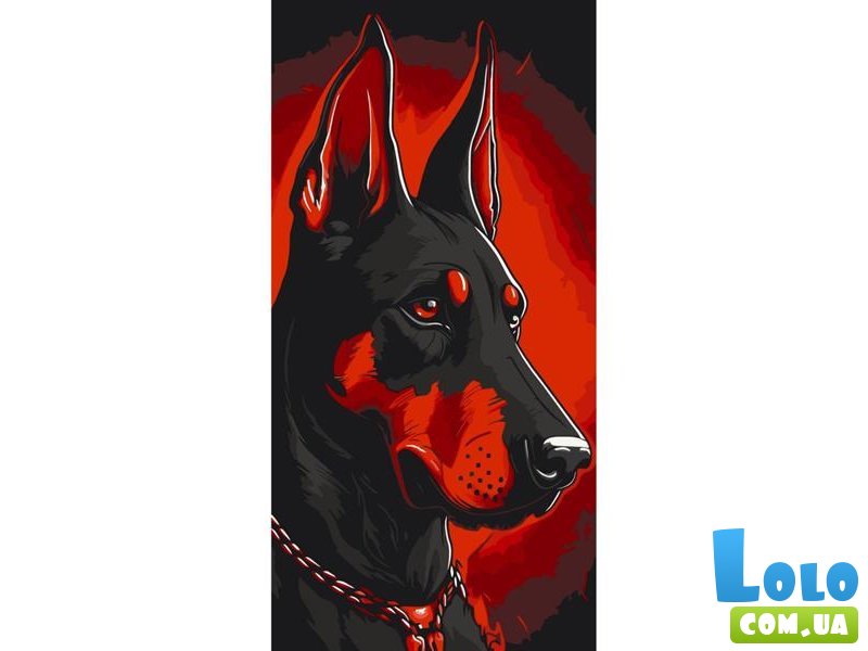 Картина по номерам Доберман, Art Craft (40х80 см)