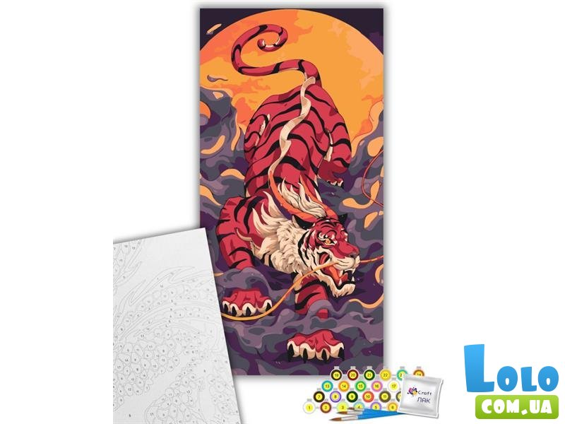 Картина по номерам Крадущийся тигр, Art Craft (40х80 см)