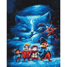 Картина по номерам Рождественский вертеп котиков ©Марианна Пащук, Brushme (40х50 см)