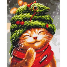 Картина по номерам Новый год со змейкой ©Марианна Пащук, Brushme (40х50 см)