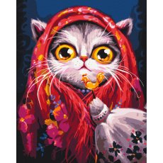 Картина по номерам Кошка в платке ©Марианна Пащук, Brushme (40х50 см)