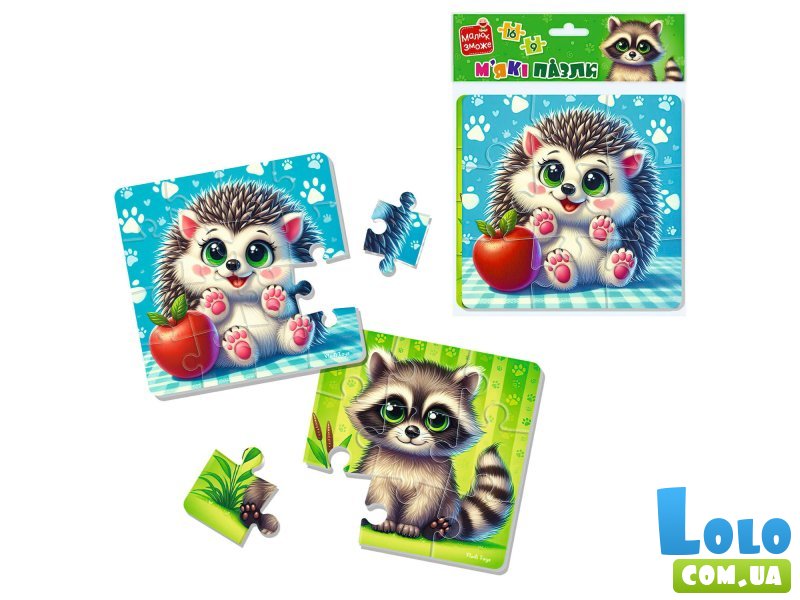 Мягкие пазлы Енот и ежик, Vladi Toys, 25 эл.