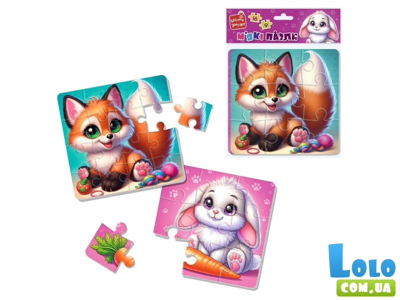 Мягкие пазлы Зайка и лисичка, Vladi Toys, 25 эл.