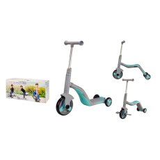 Самокат детский трехколесный 3 в 1 (серо-голубой)