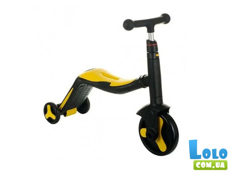 Самокат детский трехколесный 3 в 1 (черно-желтый)