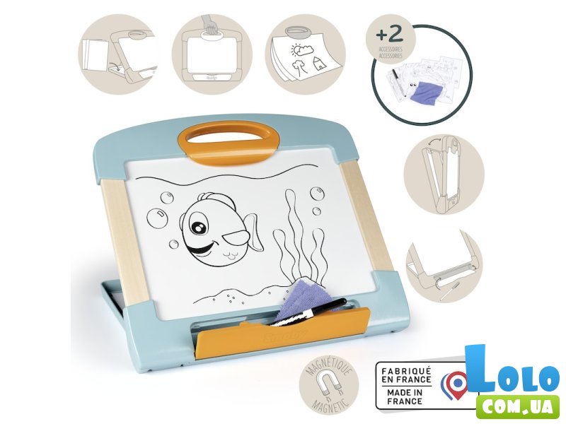 Мобильная деревянная доска для рисования, Smoby