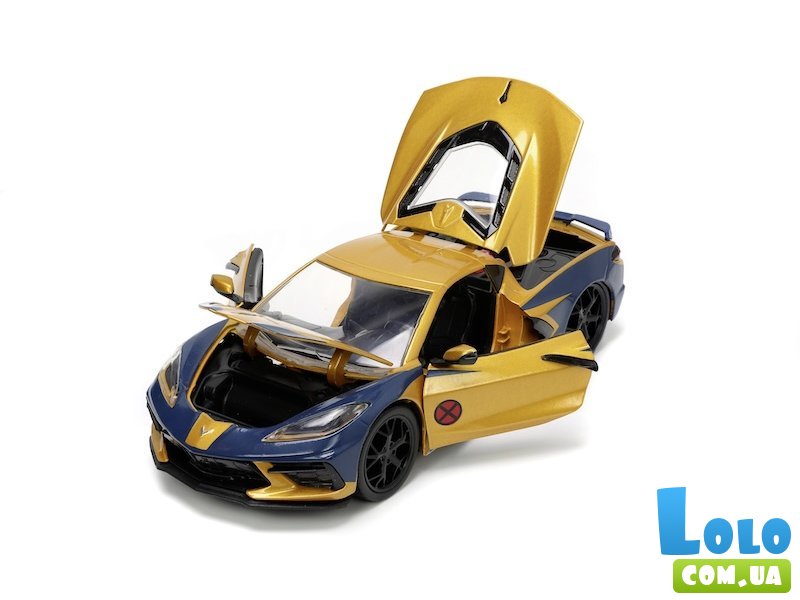 Машина металлическая Шевроле Корвет с фигуркой Росомахи, Jada
