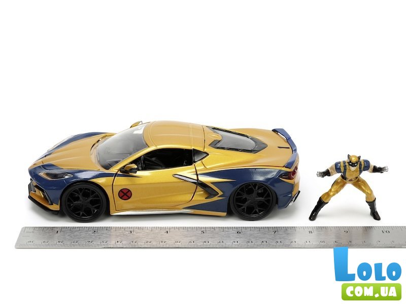 Машина металлическая Шевроле Корвет с фигуркой Росомахи, Jada