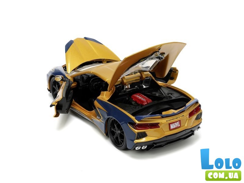 Машина металлическая Шевроле Корвет с фигуркой Росомахи, Jada