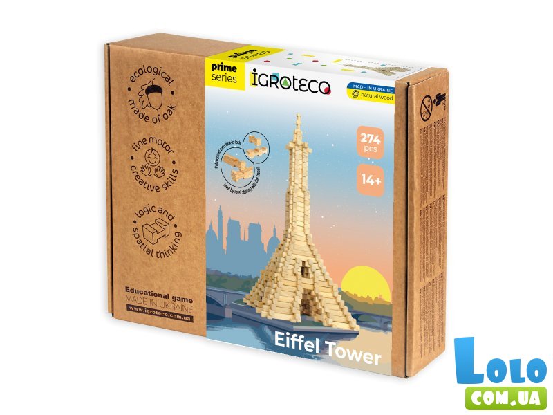 Деревянный конструктор Эйфелева башня, Igroteco (900156), 274 дет.