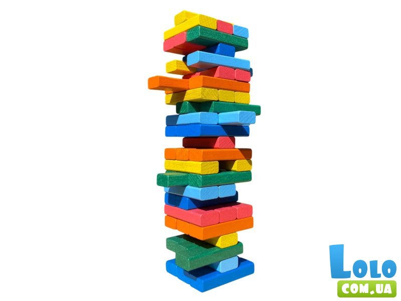 Настольная игра Башня Балансир - Дженга, Igroteco (радужная)