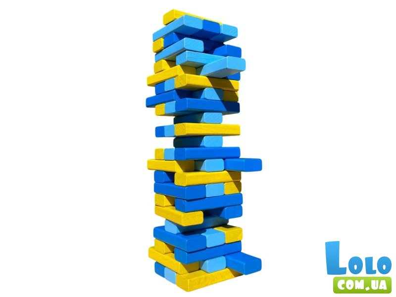 Настольная игра Башня Балансир - Дженга, Igroteco (сине-желтая)