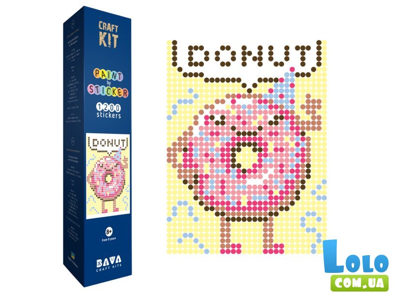 Картина по номерам с наклейками Пончик, Умняшка (33х48 см)