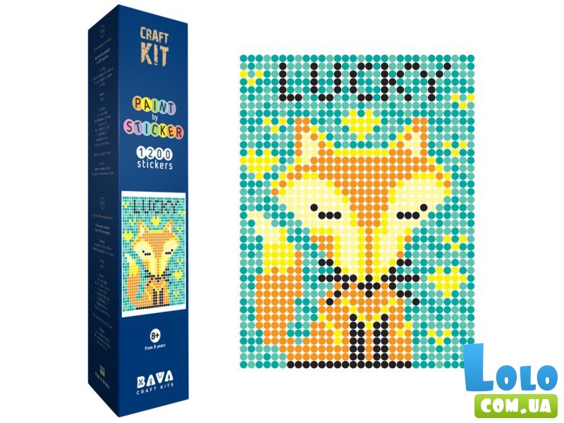 Картина по номерам с наклейками Лисичка, Умняшка (33х48 см)