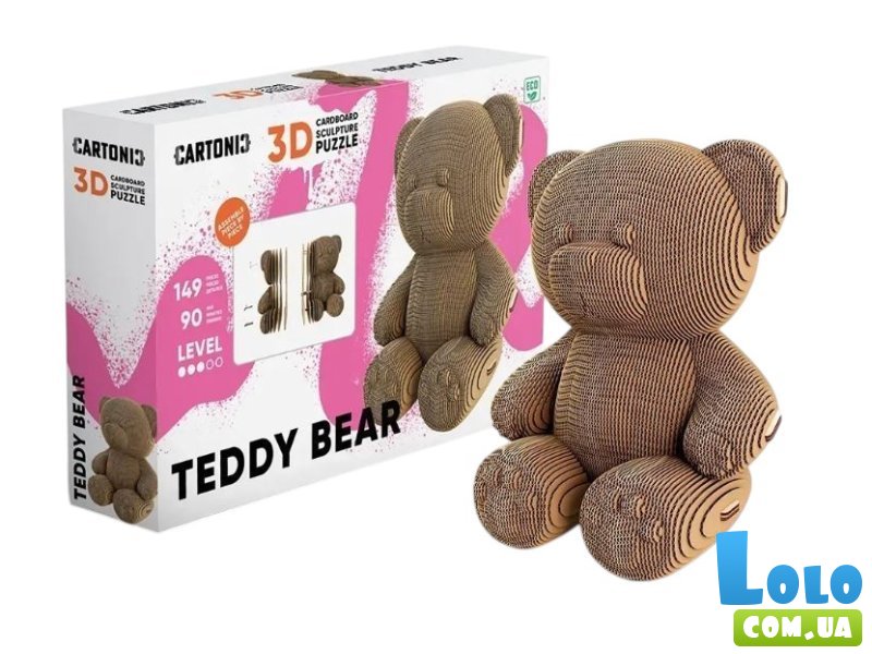 Картонный 3D пазл Мишка, Cartonic, 61 эл.