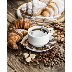 Алмазная мозаика Ароматный кофе с круасанами, Strateg (40х50 см)