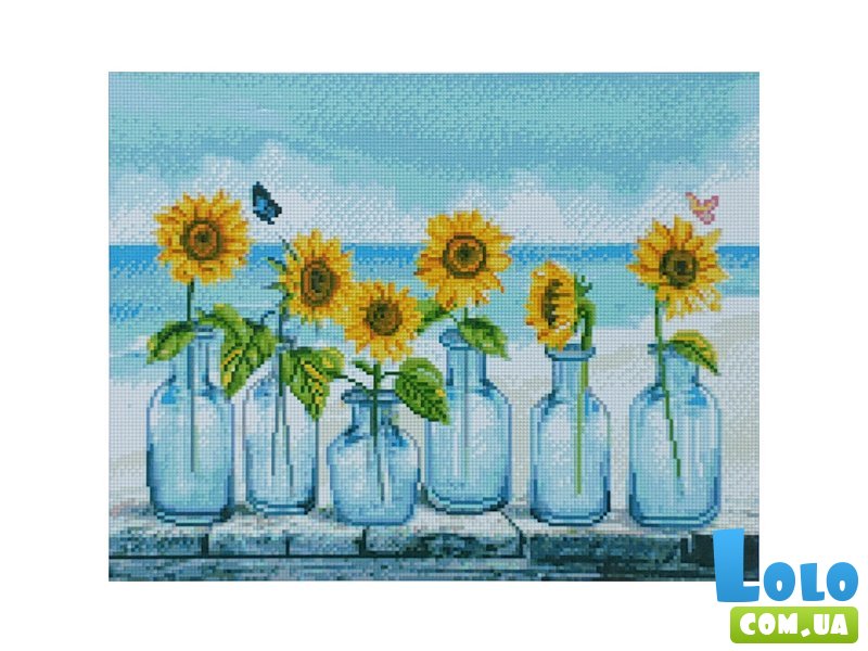 Алмазная мозаика Подсолнухи в кувшинах, Strateg (40х50 см)