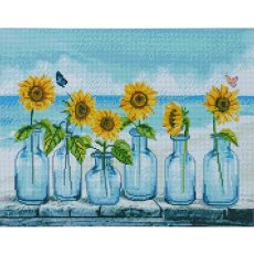Алмазная мозаика Подсолнухи в кувшинах, Strateg (40х50 см)