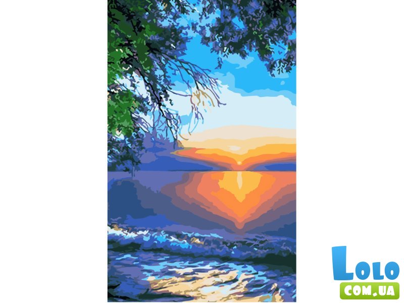 Картина по номерам Закат у воды, Strateg (50х25 см)