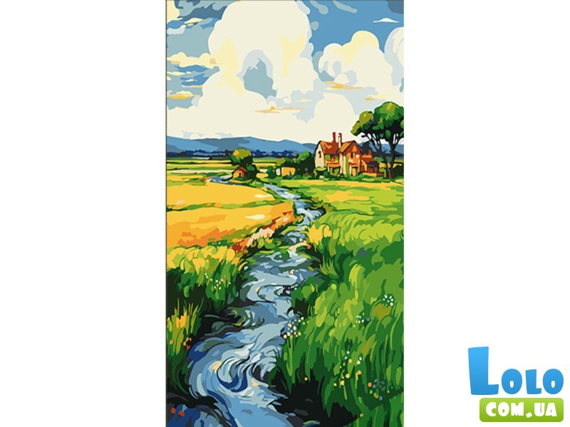 Картина по номерам Дом у реки, Strateg (50х25 см)
