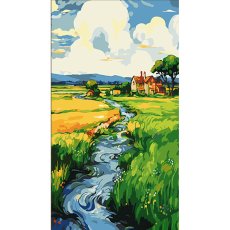 Картина по номерам Дом у реки, Strateg (50х25 см)