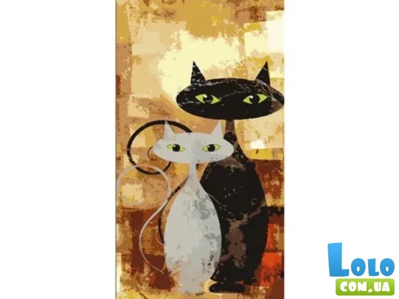 Картина по номерам Кот и кошка, Strateg (50х25 см)