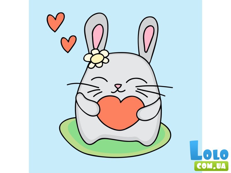 Картина по номерам Влюбленный ушастик, Strateg (30х30 см)