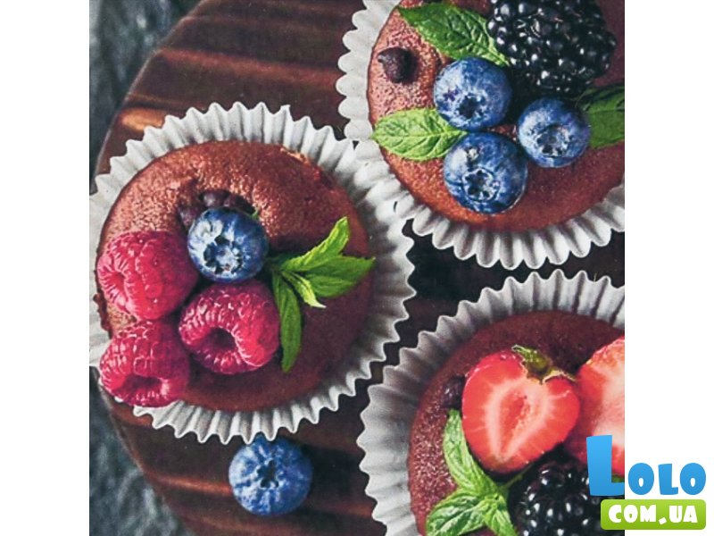 Алмазная мозаика Кексы с ягодами, Strateg (30х30 см)