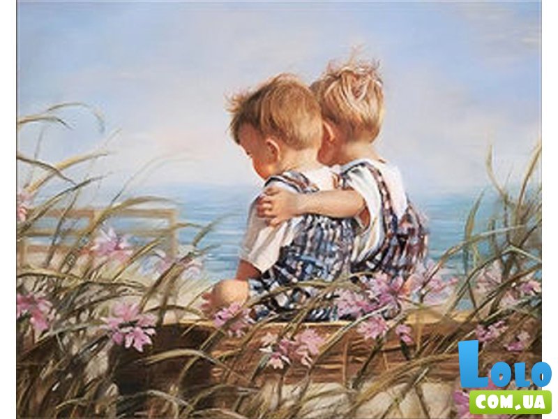 Алмазная мозаика Дети на море, Strateg (30х40 см)