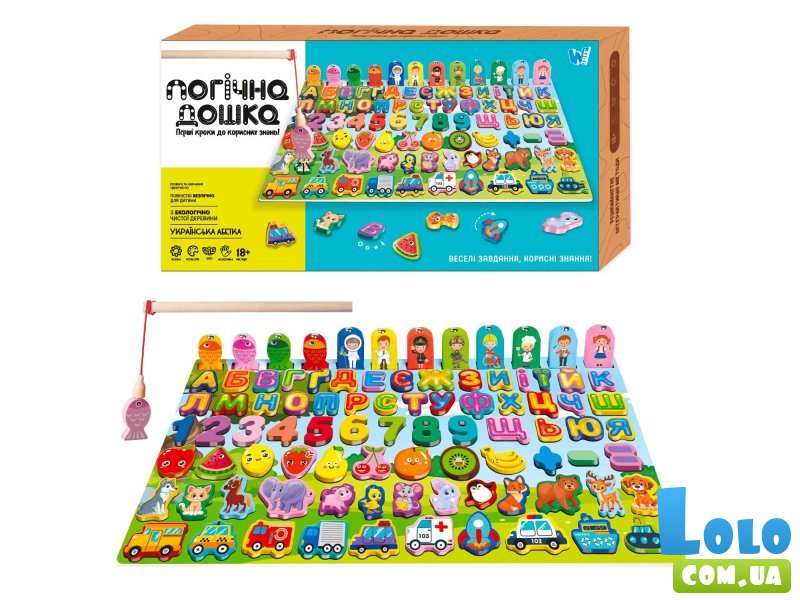 Логическая деревянная доска-сортер, WToys