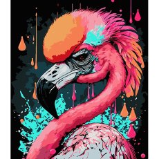 Картина по номерам Волшебное фламинго на черном фоне, Strateg (30х40 см)