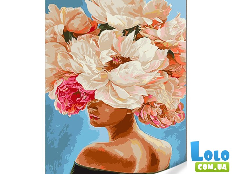 Картина по номерам Пионы в волосах, Strateg (40х50 см)