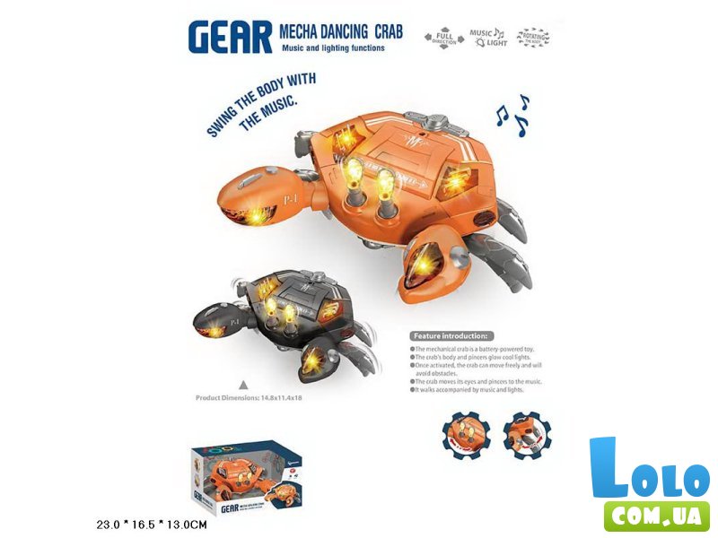 Развивающая музыкальная игрушка Краб (в ассортименте)