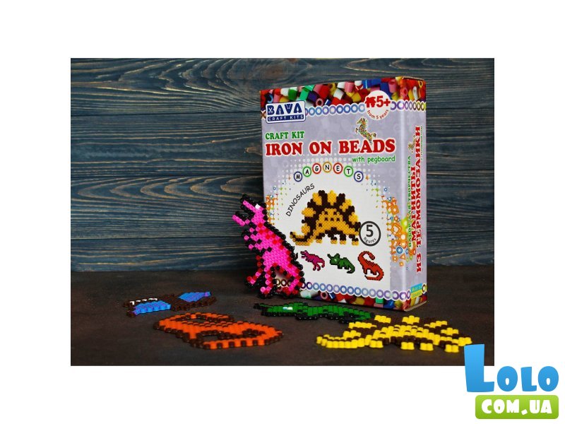 Набор для творчества Магниты из термомозаики Динозавры, Умняшка