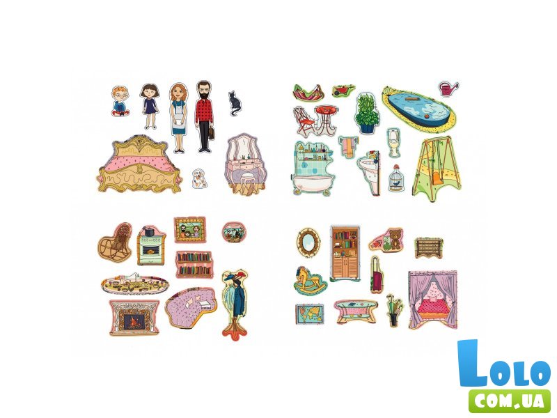 Настольная обучающая игра с наклейками Кукольный домик, Умняшка