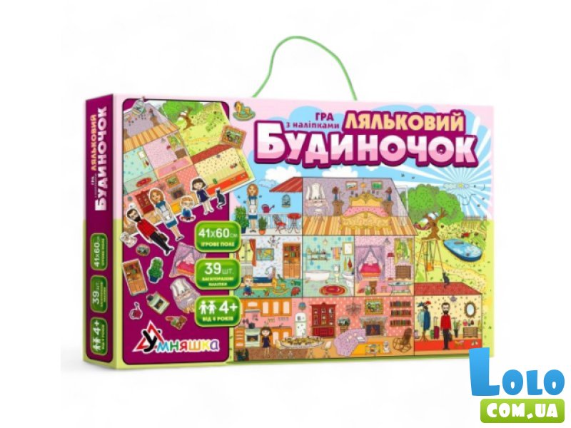 Настольная обучающая игра с наклейками Кукольный домик, Умняшка