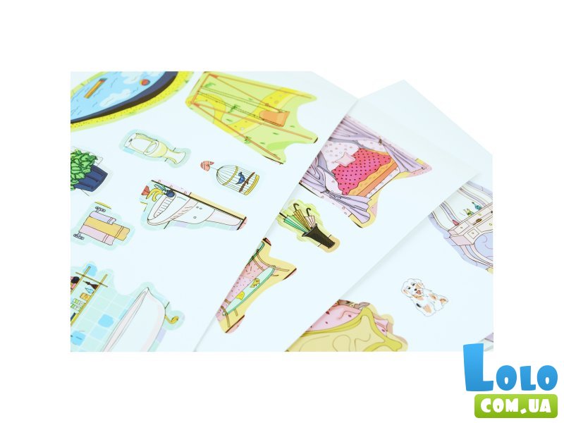 Настольная обучающая игра с наклейками Кукольный домик, Умняшка