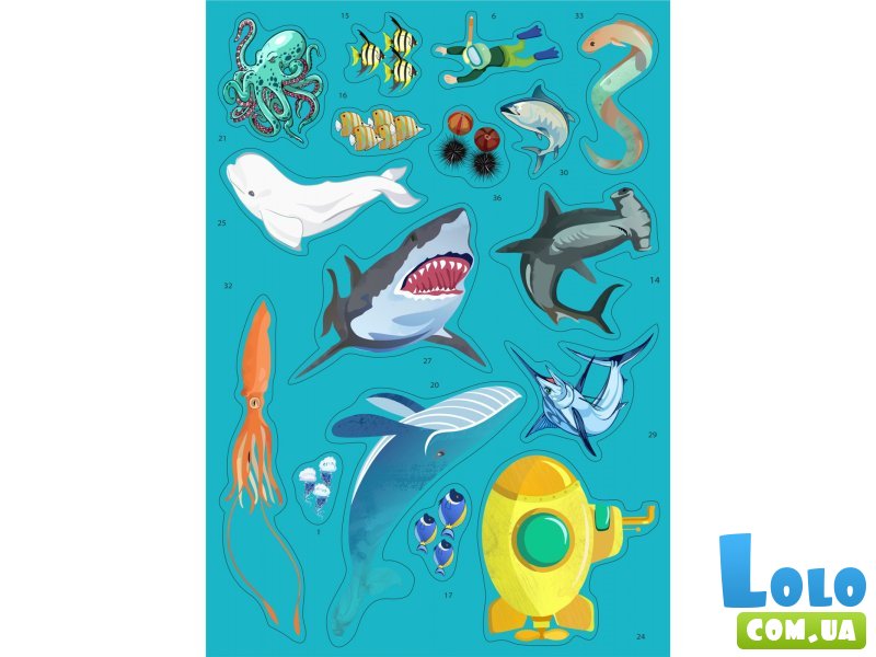 Настольная обучающая игра с наклейками Подводный мир, Умняшка