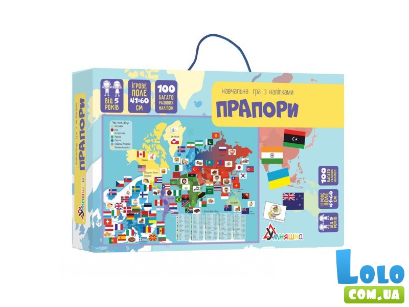 Настольная обучающая игра с наклейками Флаги, Умняшка