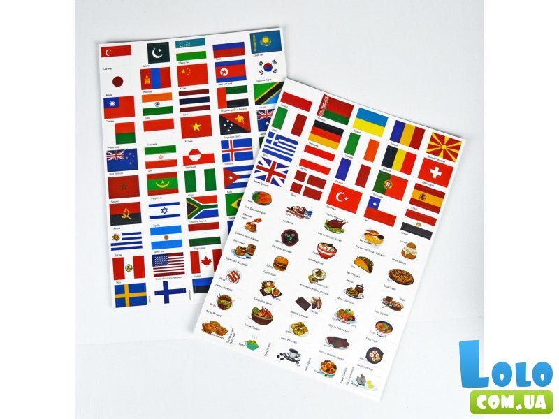 Настольная обучающая игра с наклейками Флаги, Умняшка