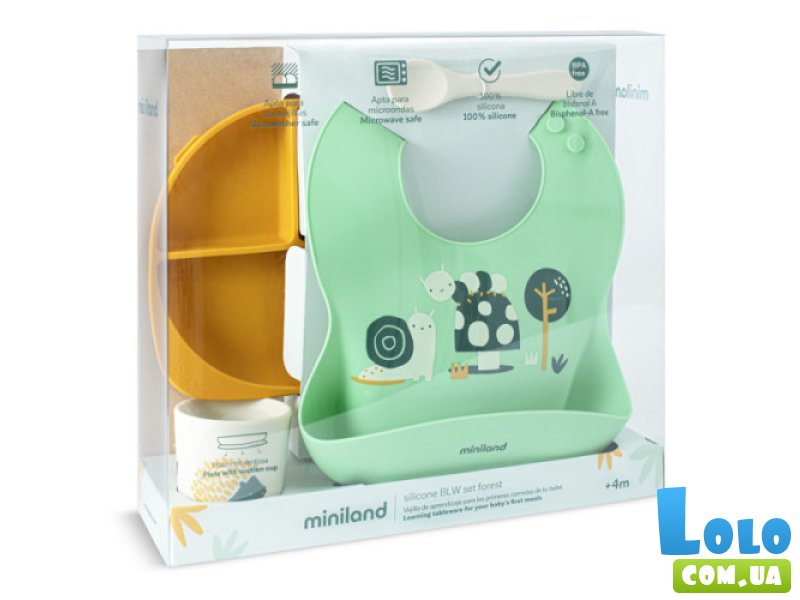 Набор детской силиконовой посуды Garden, Miniland baby