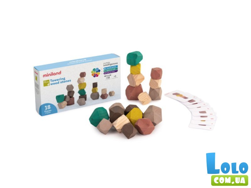 Деревянная игра-балансир Деревянные камушки, Miniland Educational