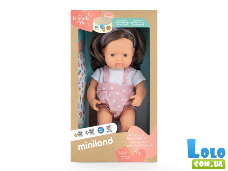 Кукла девочка шатенка в одежде, Miniland Educational