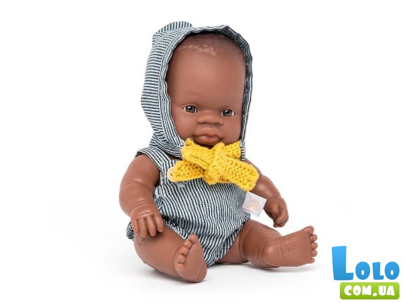 Пупс мальчик-африканец в одежде, Miniland Educational