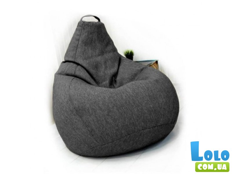 Кресло-груша рогожка серый, KatyPuf (L 100x75)