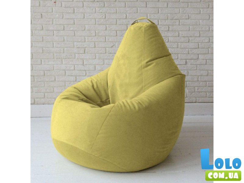 Кресло-груша велюр желтый, KatyPuf (L 100x75)