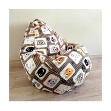 Кресло-груша котон Коты в домике, KatyPuf (XL 125x90)