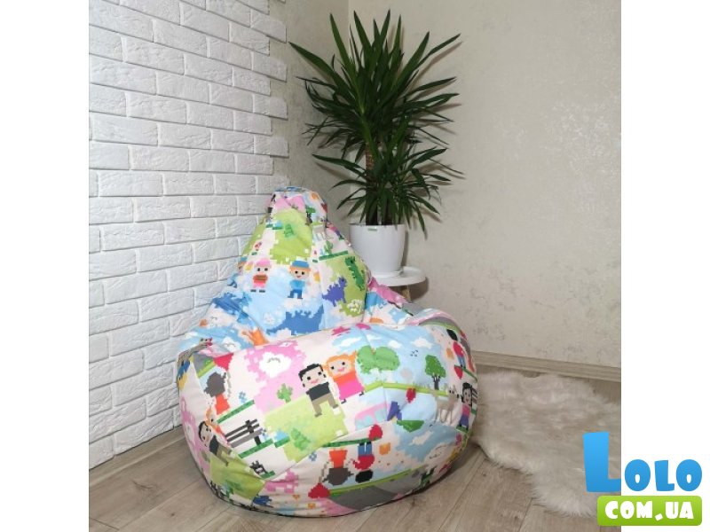 Кресло-груша котон Майнкрафт, KatyPuf (XL 125x90)